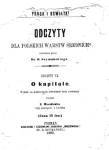 Okładka broszurki K.M. pt. "O kapitale"; źródło : z archiwum rodziny